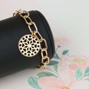 "Bold Rose Gold Bracelet with Geometric Charm, XPBL1122